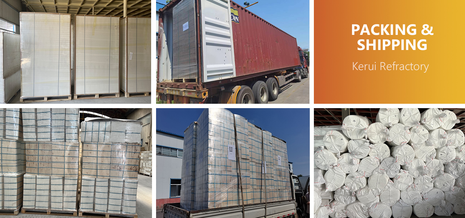 Package of Kerui ceramic fibre insulation Products